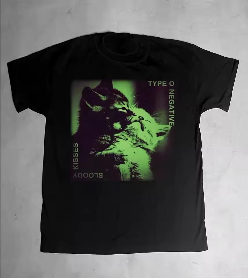 Vintage Rock Punk Tops Type O Negative Band Basic Style Black Short Sleeve Oversized Y2k T Shirt Black Tee S-4XL T Shirt Unisex