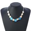 Handmade Ceramic Floral Shell Necklace Intricate Petal Designs Everyday Jewelry Accessory