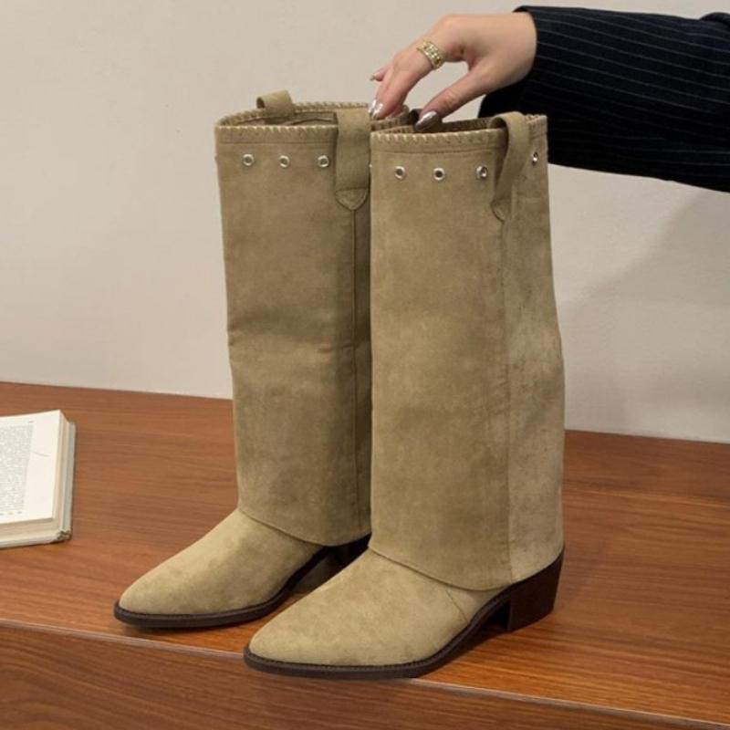 Pointed Toe Women's High Boots Elegant High Heels Woman Shoes Winter Knee High Boots New Pumps Party Fashion Mujer Botas