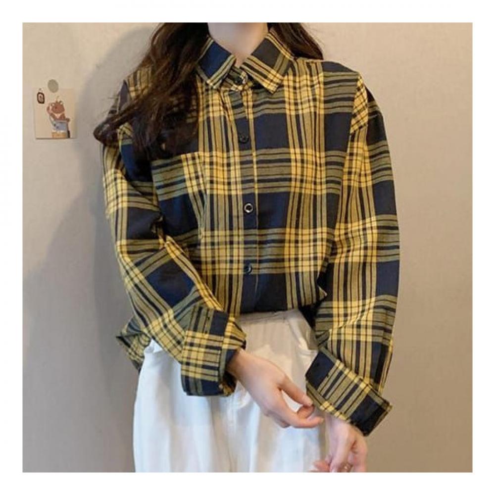Navava Men S Retro Vintage Long Sleeve Check Shirt Nb2310