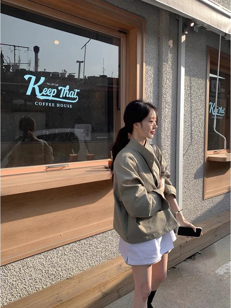 Women's Korean Chic Motorcycle Jacket: Versatile Zippered Long-Sleeve in Spring/Autumn Style