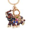 New Design 3D Enamel Elephant Crafts Key Holder Fashion Crystal Animal Bag Pendant Unique Jewelry Gift Bag Charm