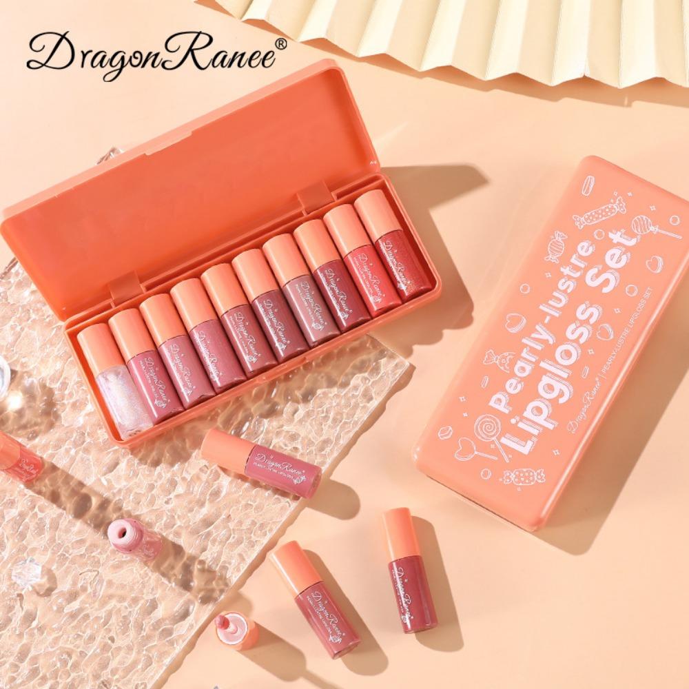 Dragon Ranee 10 Orange Water -light Lip Glaze Red Suits Moisturizing Lip Fossil Dye Lip Fluid Cute Set
