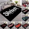 Slipknot Kapela Bílá Škrabací Logo Tisk Plocha Koberec Černý Podklad Kovový Rock Podlahový Koberec Hudební Fanoušek Obývací Pokoj Ložnice Domácí Dekorace Podložka