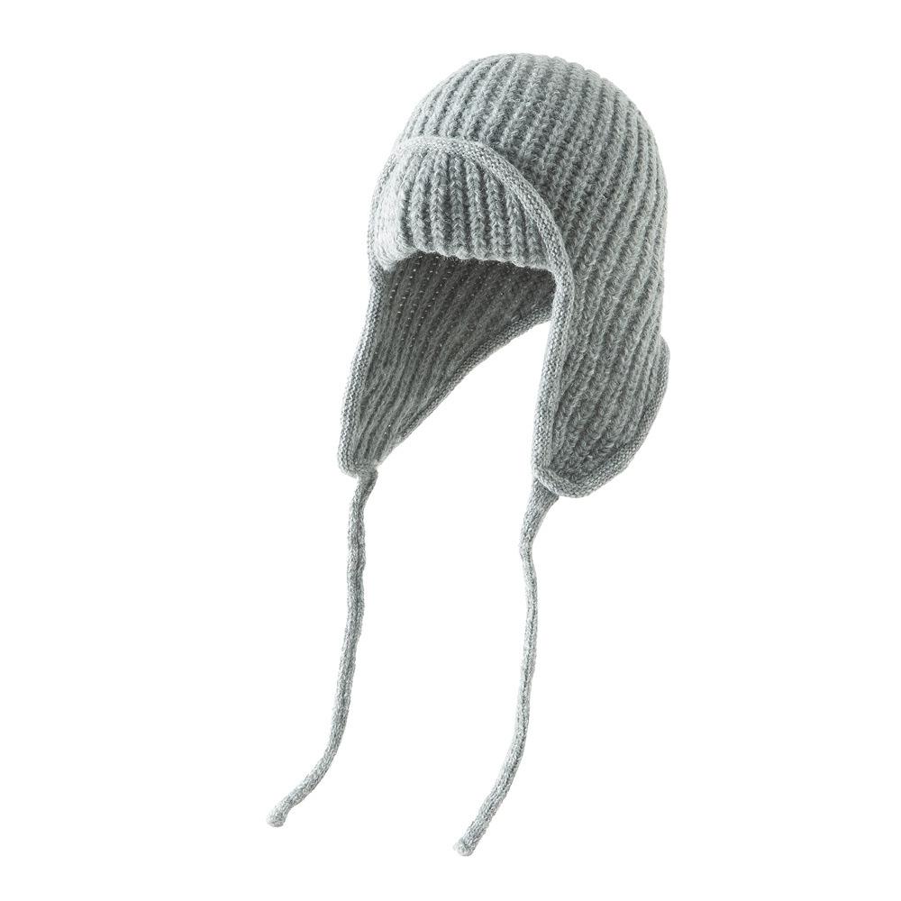 New Knitted Wool Hat Women's Autumn and Winter Warm Ear Protection Flying Hat Solid Color Simple Lei Feng Hat Knitted Hat