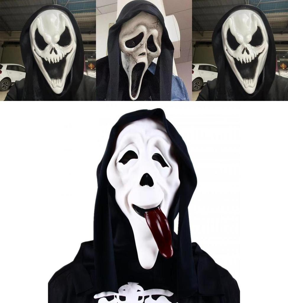 Scream Geest Latex Masker Met Scheuren Voor Horrorfeest En Halloween Cosplay Gebruik