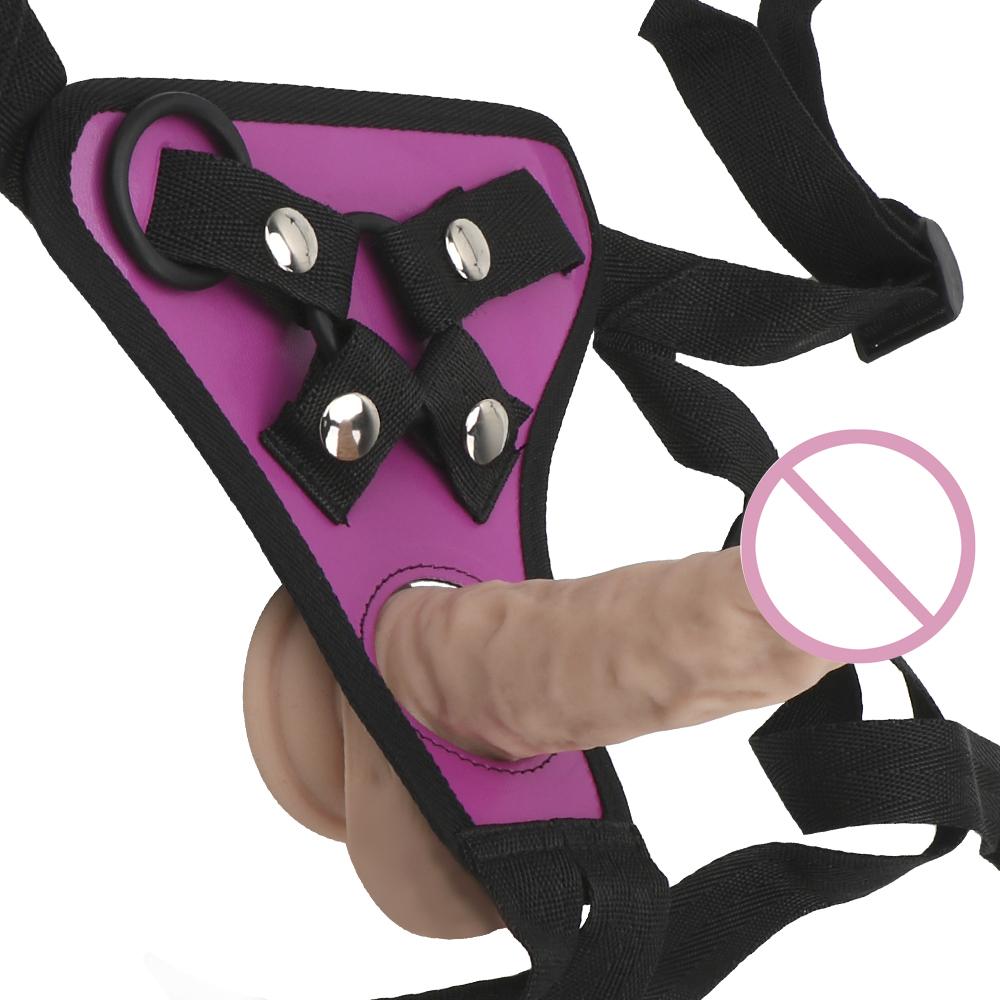 Nastavitelný postroj pásek s kroužky Erotické kostýmy Hry pro dospělé Sexuální hračky pro muže Kalhotky na penis Pásek na dilda Kalhoty Pásek Realistické Dildo Kalhoty