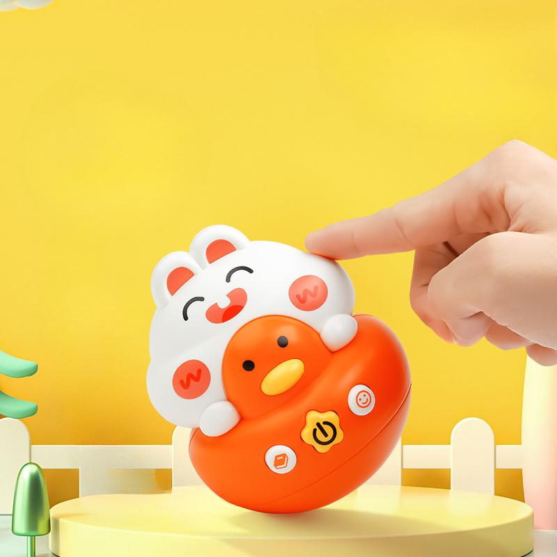 

1шт Детская игрушка-неваляшка в виде утки, утки, кролика, успокаивает ребенка, обучающая головоломка для раннего образования, веселая электрическая машинка для рассказов