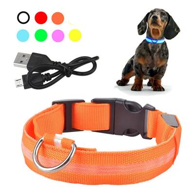 USB wiederaufladbare Haustier Hund LED leuchtende Kragen Haustier leuchtende blinkende Halskette Outdoor Walking Hund Nacht Sicherheitsbedarf