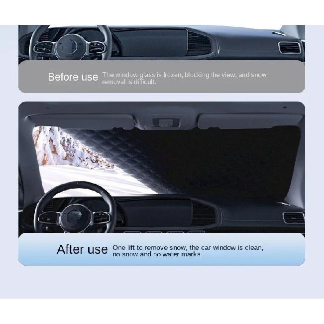 New Winter Snow-Proof Car Sunshade and Snow Shield, Extended and Thickened for Winter, Sunshade for Front Windshield, Snow Cover, Frost and Freeze