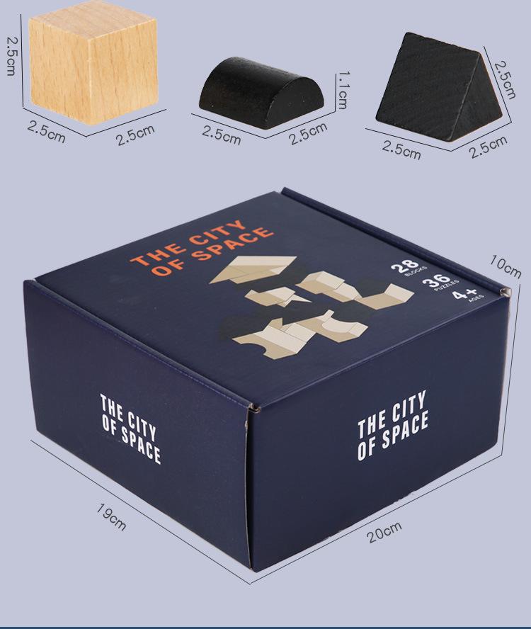3D Space City Building Blocks Set: Geometric Shapes for Teaching Spatial Thinking