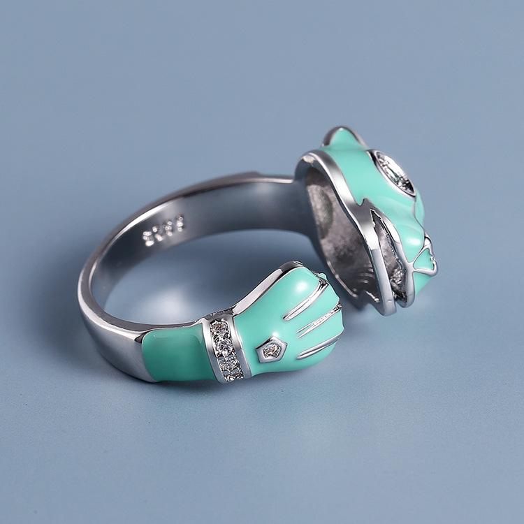 

Милое эмалированное кольцо с леопардовым принтом в форме животного, индивидуальное регулируемое кольцо opening adjustable