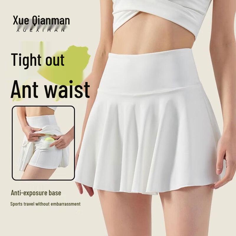 Women s Pleated Sports Skirt with Safety Shorts L
