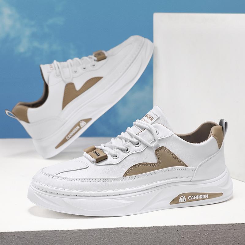 Men's Shoes Spring 2025 New Trend Versatile Casual Board Shoes Youth Platform Leather Men's Sports Shoes