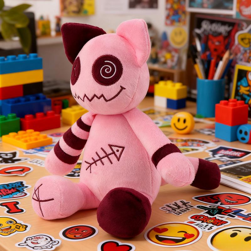 Zombie Cat Plush Toys Funny Sitting Cat Doll Soft Home Decoration Ornaments Skin-friendly Companion Doll Gifts For Friends