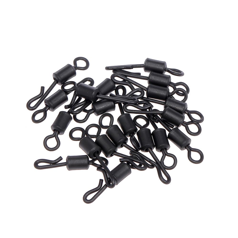 100pcs Terminal Carp Fishing Tackle Safety Clips with Pins Tail Rubber Tubes Anti Tangle Sleeves Quick Change