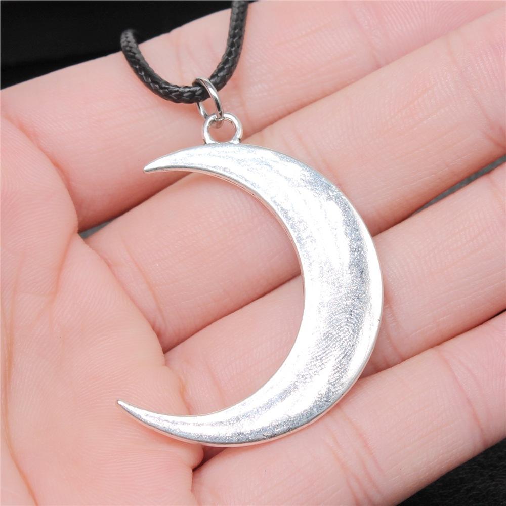 30 Styles Unisex Amulet Wicca Jewelry Gift Sun Moon Star Pentagram Pendant Necklace Black Leather Cord
