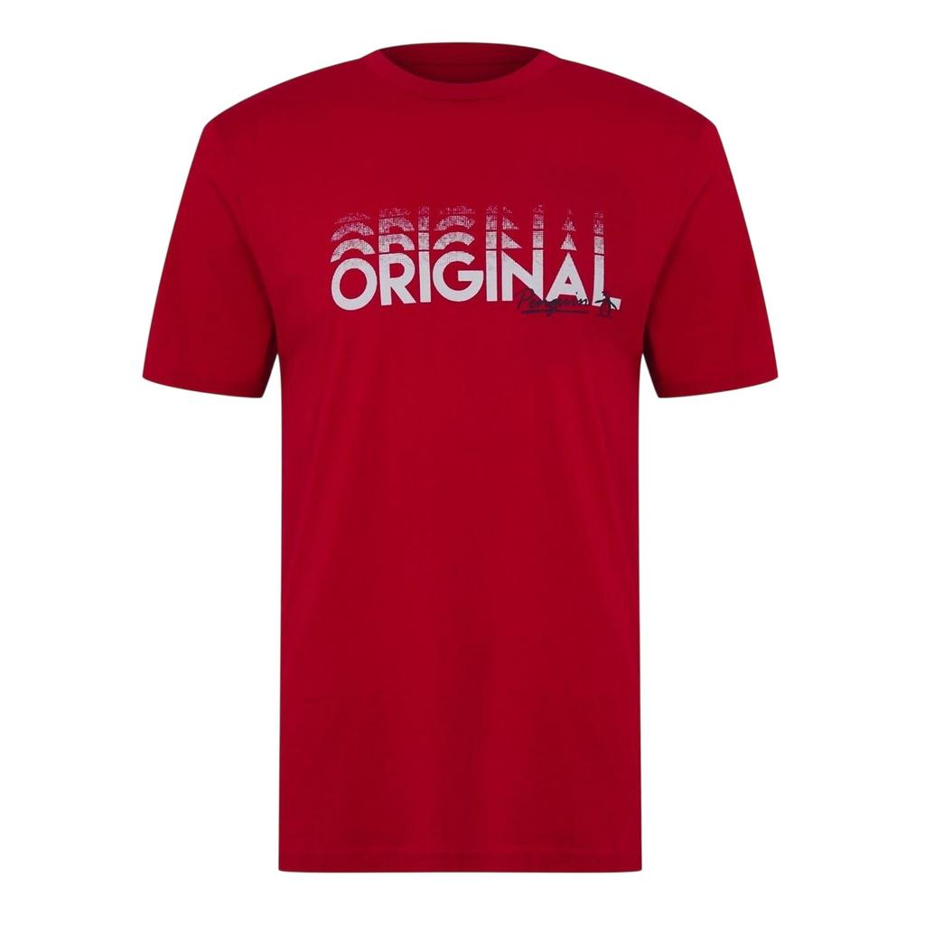 Original Penguin Mens Lettering Crew Neck Regular T-Shirt