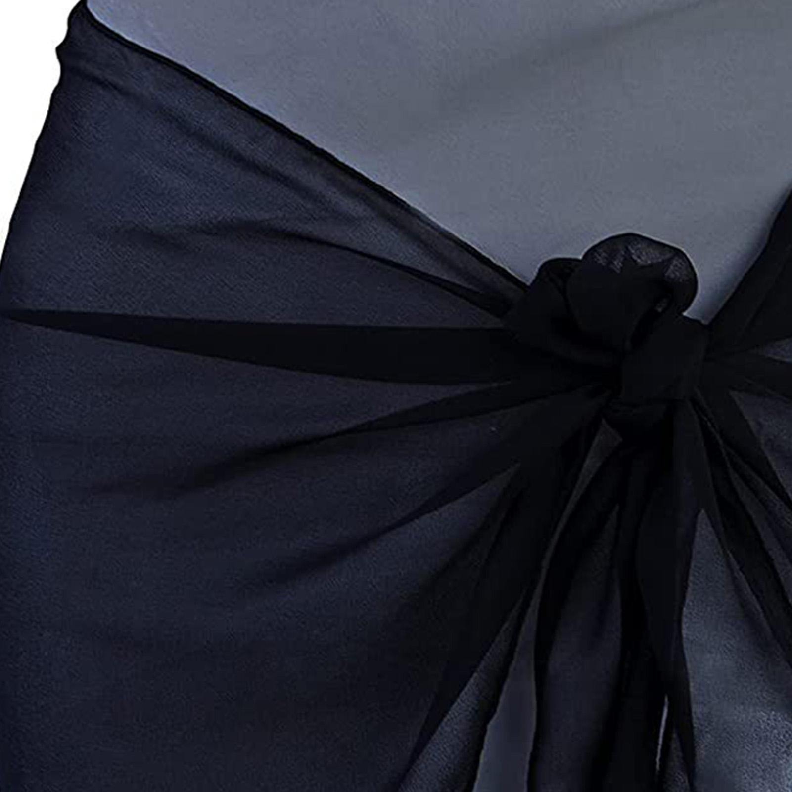 

2 шт. Пляжные парео Солнцезащитный шифон Мягкая пляжная накидка Юбка Обертка для бикини Черный Белый