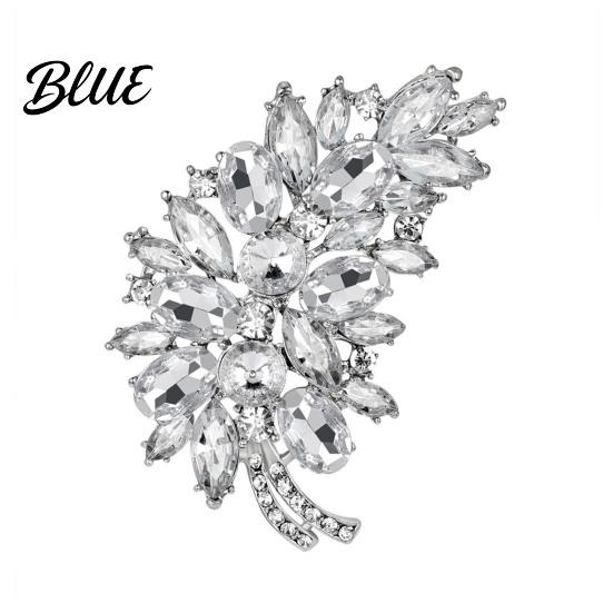 Cubic Zirconia Inlaid Brooch Pin Women Lightweight Flower Cluster Sparkling