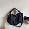 Womens Retro Tote Japanese Canvas Largecapacity Handbag For Lazy Commute Workwear Crossbody Shoulder Bag