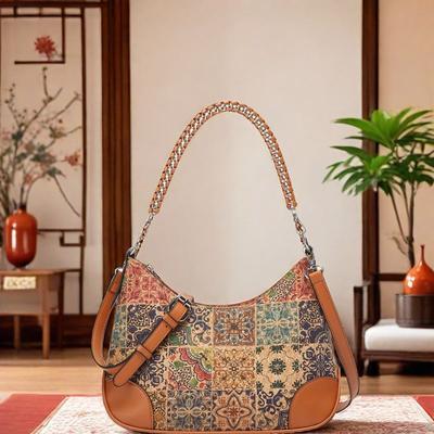 Multi-element Ethnic Style Cork Underarm Bag Shoulder Messenger Bag Bark Bag