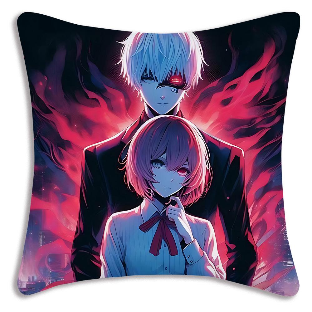 Anime For Tokyos Ghouls-Pillow Covers Cartoon Sofa Decorative Home Double-sided Printing Short Plush Cute Cushion Cover