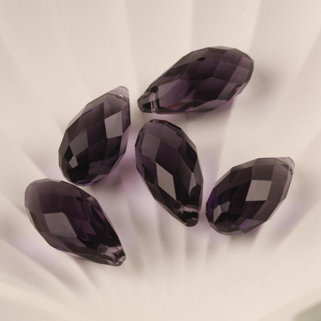 10pcs Teardrop Faceted Crystal Glass Beads Loose 12x25mm Drilled Pendant Drops  Crafts Beads for DIY Jewelry Making  Accessories