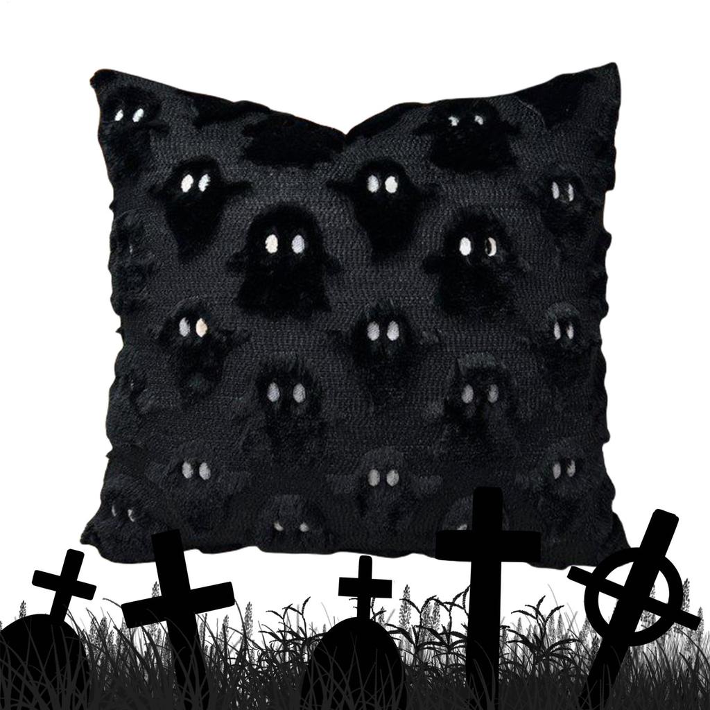 Halloween Ghost Pillow Cover 45x45cm Sofa Backrest Ghost Pillowcase Invisible Zipper Soft Ghost Decoration For Couch Chair Sofa