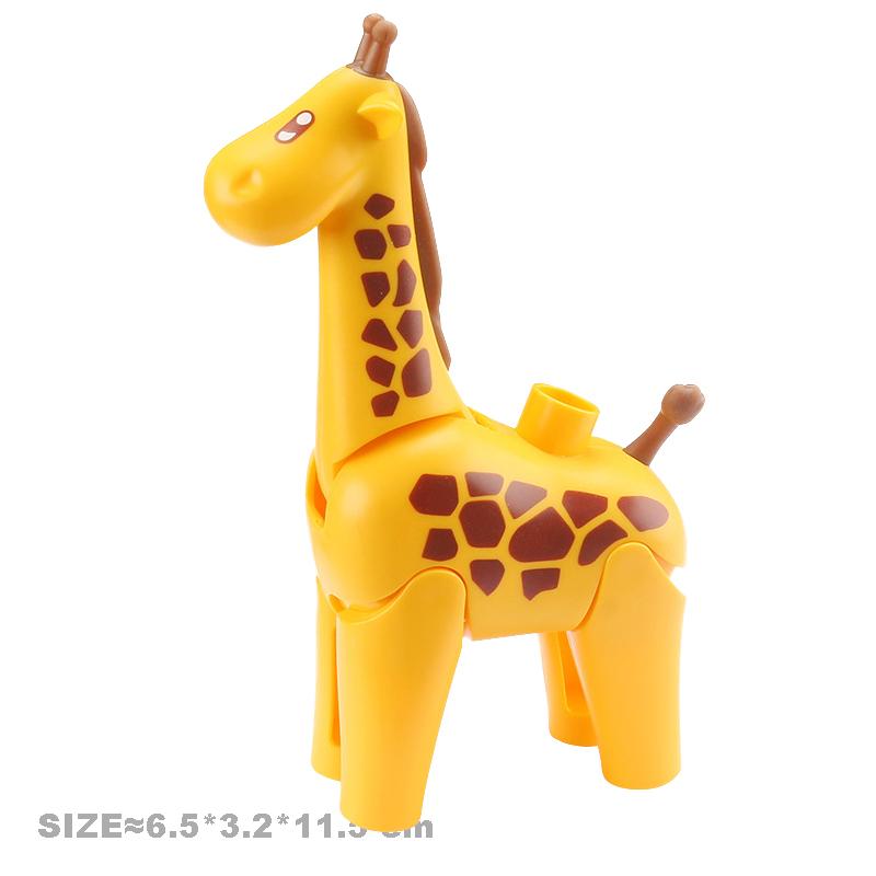 Velké stavební kostky Pohyblivá roztomilá zvířata ze zoo Klokan Duplo doplňky Hladký materiál Vzdělávací hračky pro děti