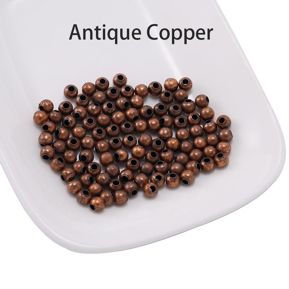 30-300pcs/lot 3 4 5 6mm Gold Color Round Spacer Beads Smooth Ball End Seed Beads For Jewelry Making Finding Accessories Supplies