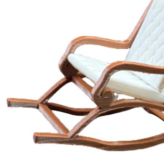 Dollhouse Miniature Rocking Chair, 1:12 Scale Exquisite Details, Lightweight Tiny Mini House Decoration, for Photo Props Micro Landscape