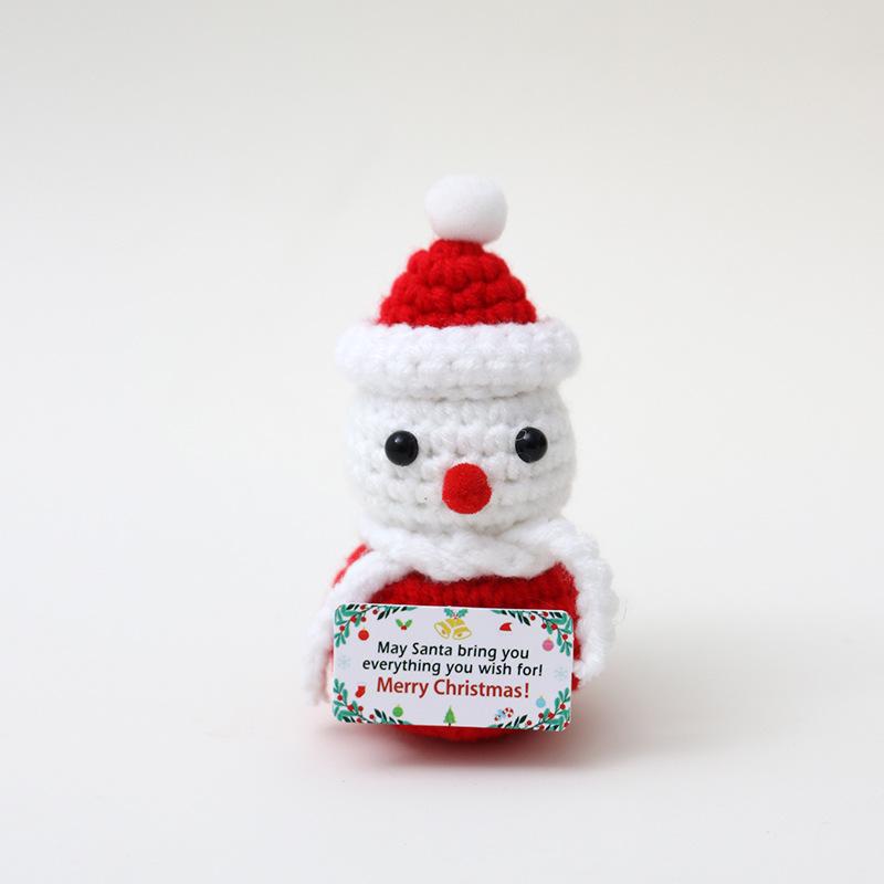 Christmas Knitted Xmas Tree Doll Positive Energy Snowman Doll Desktop Decorative Ornament Festival Gifts Party Decorative Props