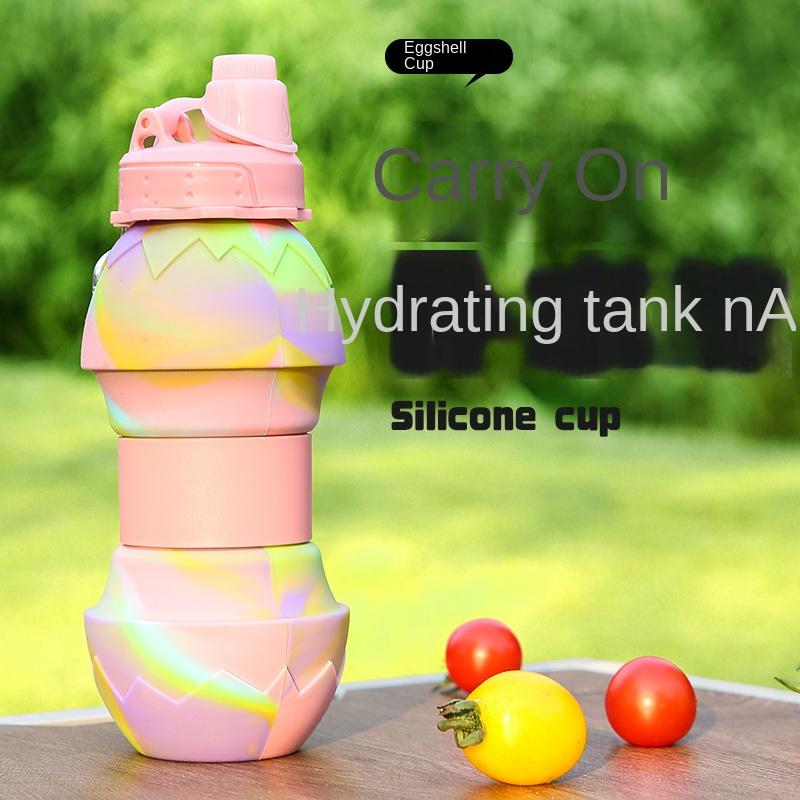 Folding Silica Outside Fitness Activities Bottle Cross-Border Updated Product Creative Telescopic Silicone Gel Cup Egg Shell and Easy Practical Use