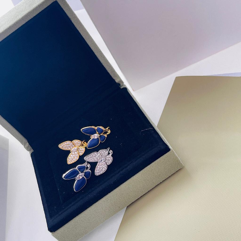 2023 Neuer Trend Klassisch 925 Sterling Silber Beliebte Marke Ohrringe Für Damen Verlobung Luxuriöser Schmuck Schmetterling Diamant Ohrringe
