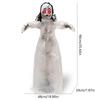 Sound Activated Halloween Figure with Walking Girl Character, White Dress Styling and Red Light Face Detail for Entryway Seasonal Display