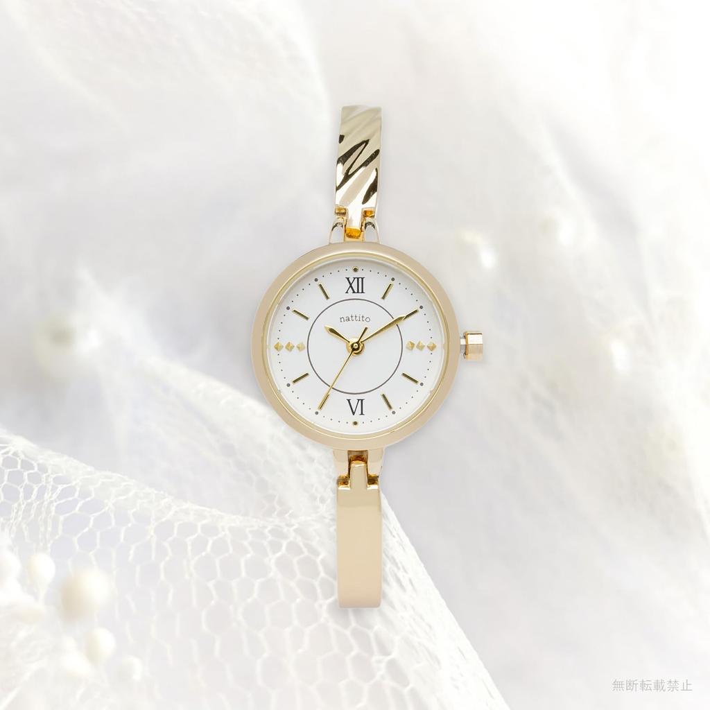 Fieldwork Analog Watch with Lightweight and Natalia Women's Bracelet, Compact, Gold, JN041-2