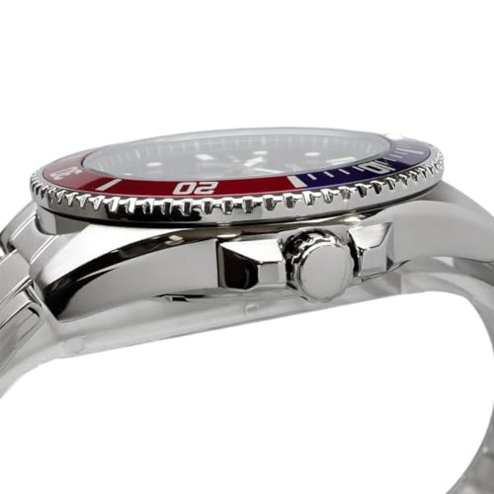 Casio CASIO Standard Analog Sports 20 ATM Water Resistant Watch MDV-107D-1A3V Men's Blue X Red Bezel Metal Band Overseas Model