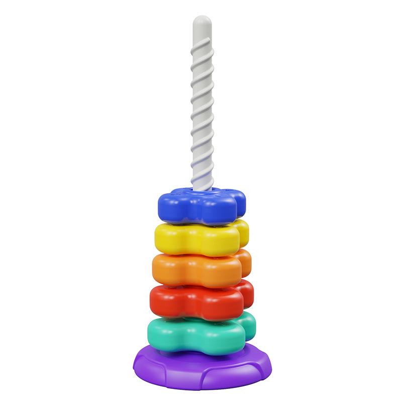 Rainbow Stacking Spinning Toy for Early Education - Suitable for 6 Months To 2 Years