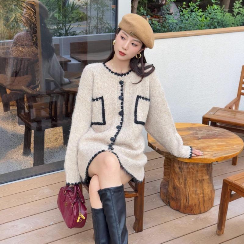 

Autumn and winter new loose and lazy knitted cardigan femininity thin sweater jacket One Size