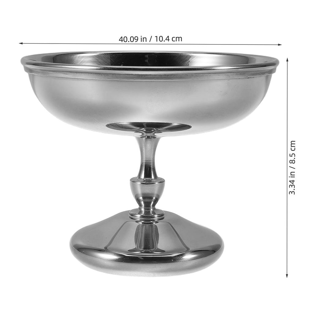 Hochwertiger Edelstahl Dessertbecher Vintage-Look Fußdesign für Eis Pudding Eisbecher Servierschale Behälter