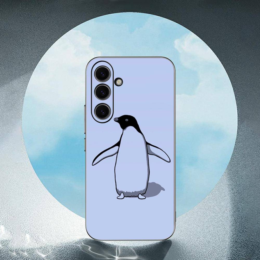 Lovely Penguin For Samsung Galaxy S23 S24 S25 Ultra S22 Plus S21 Black Soft Case Waterproof Soft Case