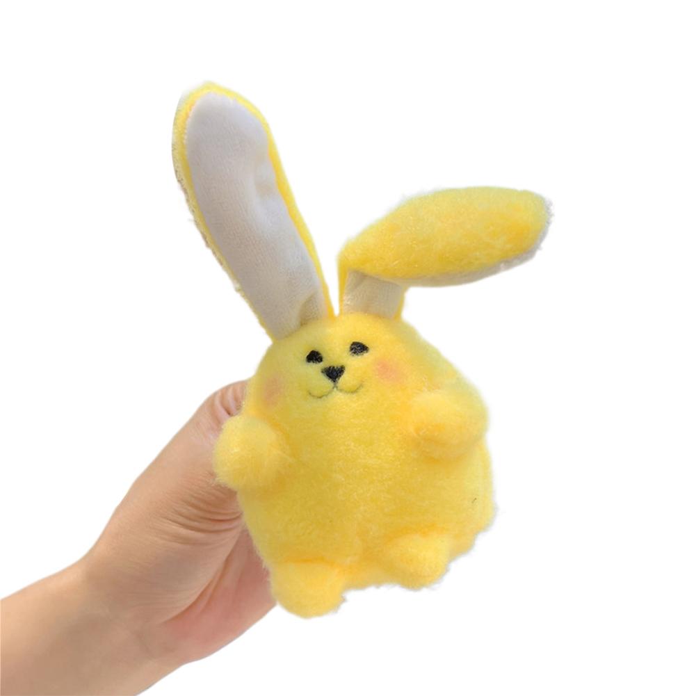 

Plush Long-eared Rabbit Plush Pendant 12 cm Cute Cartoon Keychain Backpack Decorative Pendant For Women Girls Gifts жовтий