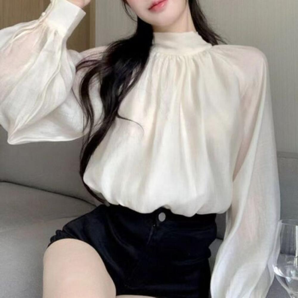 Navava Women S Ribbon Neck Long Sleeve blouSe Nb2487