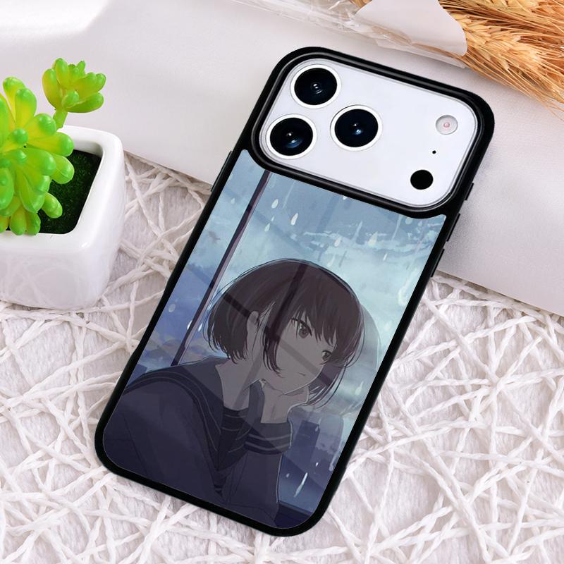 Sad Japanese Anime Shockproof Phone Case for iPhone 17 Air 16e 15 11 12 14 13 Pro Max Cover Coque
