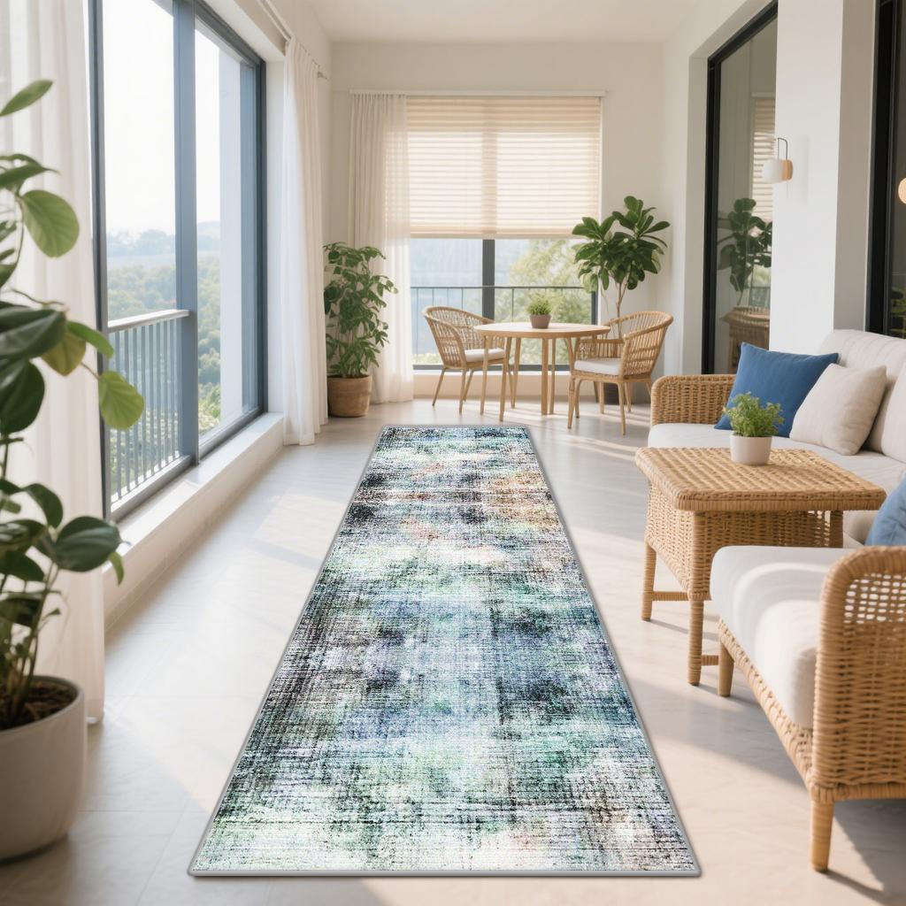 Nordic Abstract Easy Clean Balcony Aisle Carpet Decoration Home Antiskid Long Corridor Runner Rug Living Room Lint-free Foot Mat