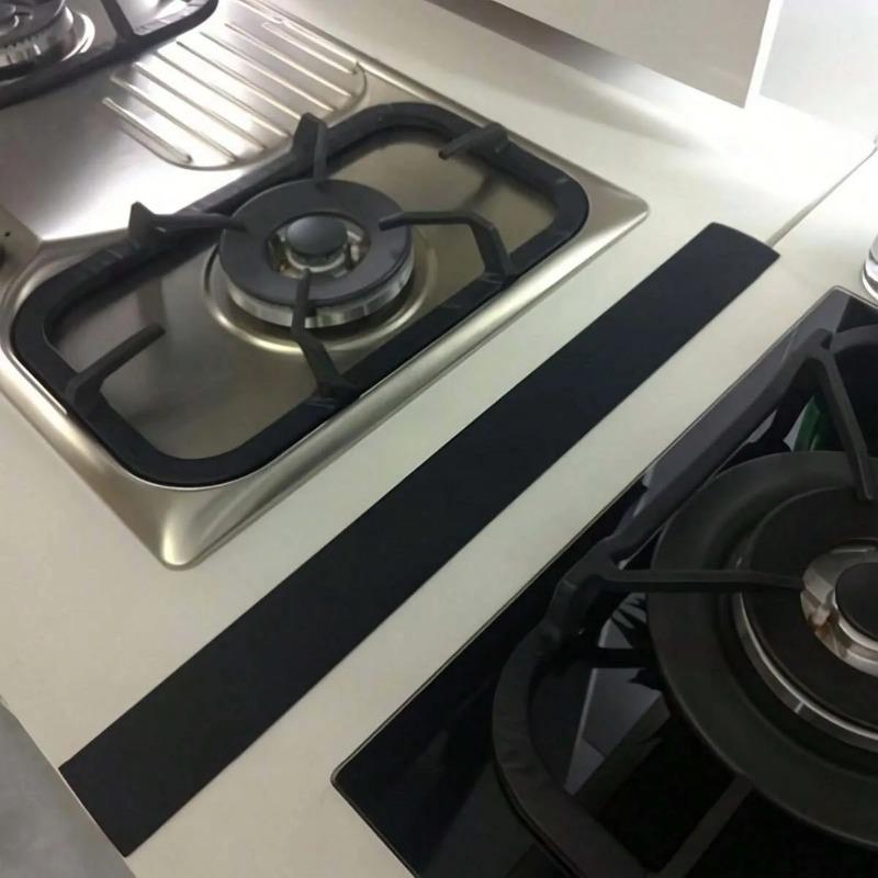 Stove Top Gap Cover Kitchen Grease Anti-fouling Seal Silicone Gap Seal Kitchen Gas Stove Sealing Strip Anti-Oil Anti-Stain Strip