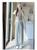 Women's Ice Silk White Wide-Leg Pants - Summer 2025 Collection