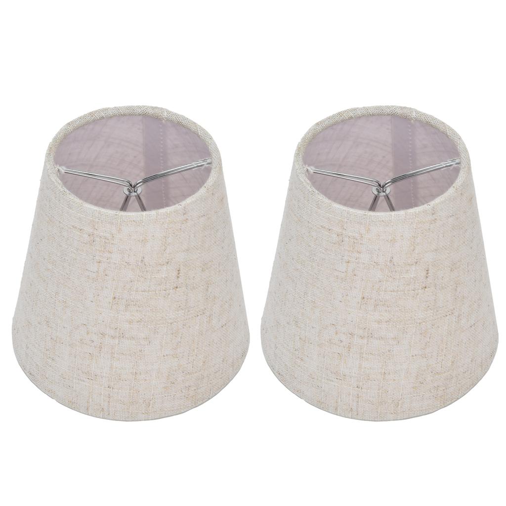 2PCS Table Lamp Shade Cover Fabric Clip On Lampshade for E14 Screw Candlestick Lamp Chandelier