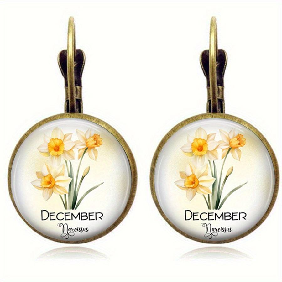 Fashion Earring Y2K Vintage Marigold Time Gem Flower Ear Buckle